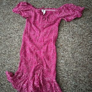 Japna Fuchsia and White Smocked Top